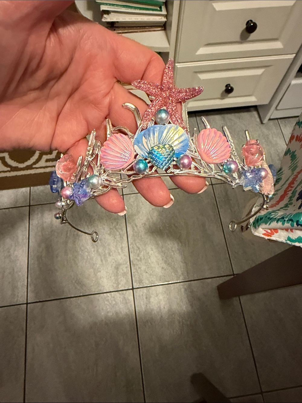 Mermaid Tiaraheavy metal quality crown- Pink & Blue Shell Crown fits adults too